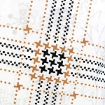 Pościel bawełniana 160x200 Quatre biała w czarną i brązową kratę, Cottonlove Exclusive