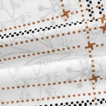 Pościel bawełniana 160x200 Quatre biała w czarną i brązową kratę, Cottonlove Exclusive