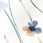 Pościel bawełniana 160x200 Romance biała w niebieskie i pomarańczowe kwiaty, Cottonlove Exclusive