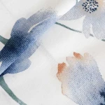 Pościel bawełniana 200x220 Romance biała w niebieskie i pomarańczowe kwiaty, Cottonlove Exclusive