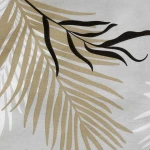 Pościel bawełniana 160x200 Sonella szara w czarne i beżowe liście, Cottonlove Exclusive