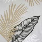 Pościel bawełniana 160x200 Sonella szara w czarne i beżowe liście, Cottonlove Exclusive