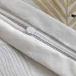 Pościel bawełniana 160x200 Sonella szara w czarne i beżowe liście, Cottonlove Exclusive