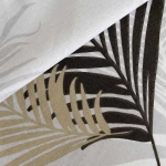 Pościel bawełniana 160x200 Sonella szara w czarne i beżowe liście, Cottonlove Exclusive