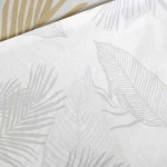 Pościel bawełniana 200x220 Sonella szara w czarne i beżowe liście, Cottonlove Exclusive