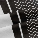 Pościel bawełniana 160x200 Zigo Grey szara i biała w czarny ornament, Cottonlove Exclusive