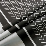 Pościel bawełniana 160x200 Zigo Grey szara i biała w czarny ornament, Cottonlove Exclusive