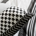 Pościel bawełniana 200x220 Zigo Grey szara i biała w czarny ornament, Cottonlove Exclusive