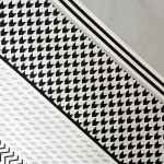 Pościel bawełniana 200x220 Zigo Grey szara i biała w czarny ornament, Cottonlove Exclusive