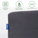 Prześcieradło jersey z gumką 80x160 w kolorze antracytowym, leżące na gładkim tle. Z materiału, który nie wymaga prasowania i nie gniecie się. Widoczna etykieta marki Darymex po lewej stronie. Tekstura materiału gładka, bez wzorów.