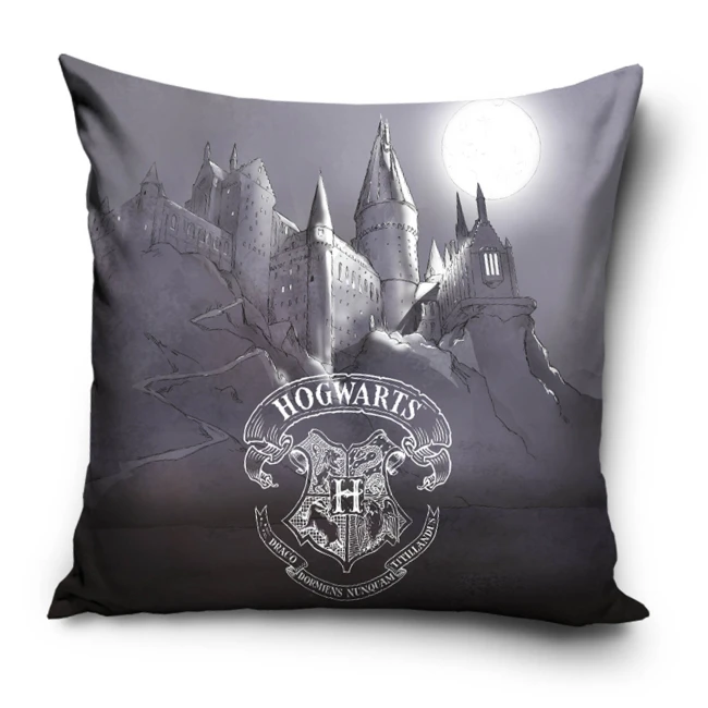 Poszewka valvet 40x40 Harry Potter, szara, dekoracyjna, dla dzieci