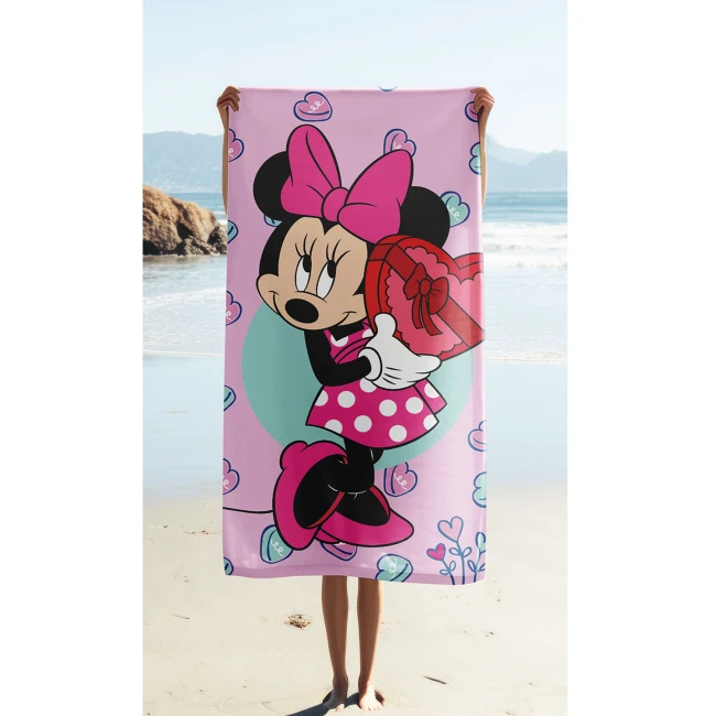 Ręcznik bawełniany dla dzieci 70x140 Myszka Mini, różowy