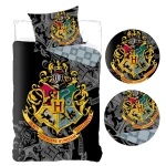 Pościel bawełniana 140x200 Harry Potter, czarna, młodzieżowa