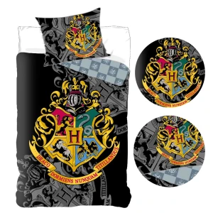 Pościel bawełniana 140x200 Harry Potter, czarna, młodzieżowa
