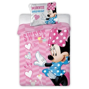 Pościel bawełniana dla dzieci 100x135 Myszka Minnie, Disney, różowa, dla dziewczynki