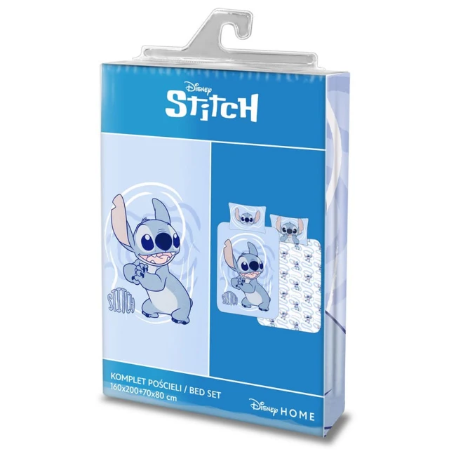 Pościel bawełniana dla dzieci 100x135 Lilo & Stitch, niebieska, dla chłopca
