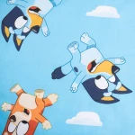 Pościel bawełniana dla dzieci 100x135 Pies Bluey, niebieska