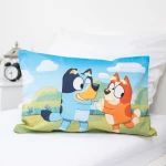 Pościel bawełniana dla dzieci 100x135 Pies Bluey, niebieska