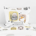 Pościel bawełniana 160x200 Kotki, młodzieżowa, biała