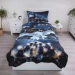 Pościel mikrofibra 140x200 Harry Potter, Sowa Hedwiga, niebieska, dla dzieci