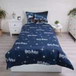 Pościel mikrofibra 140x200 Harry Potter, Sowa Hedwiga, niebieska, dla dzieci