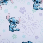 Prześcieradło bawełniane dziecięce z gumką 90x200 Lilo & Stitch, białe