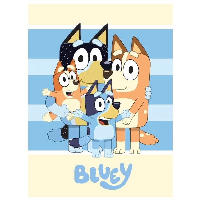 Kocyk dziecięcy polarowy 100x140 Bluey, niebieski