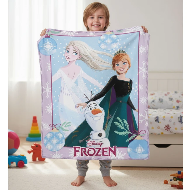 Kocyk dziecięcy polarowy 100x140 Kraina Lodu, Anna Elsa, Frozen, kolorowy