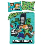Pościel dziecięca 140x200 Minecraft, zielona, turkusowa