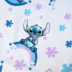 Pościel bawełniana 100x135 Lilo & Stitch, biała i niebieska, dla dzieci