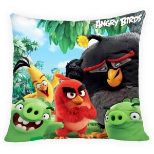 Poduszka dziecięca 40x40 Angry Birds, wielokolorowa dla dzieci