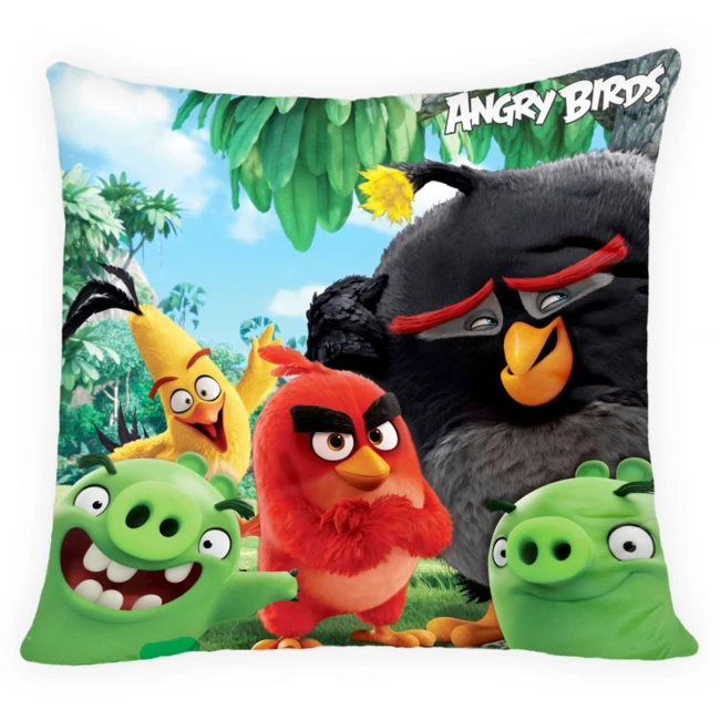 Poduszka dziecięca 40x40 Angry Birds, wielokolorowa dla dzieci