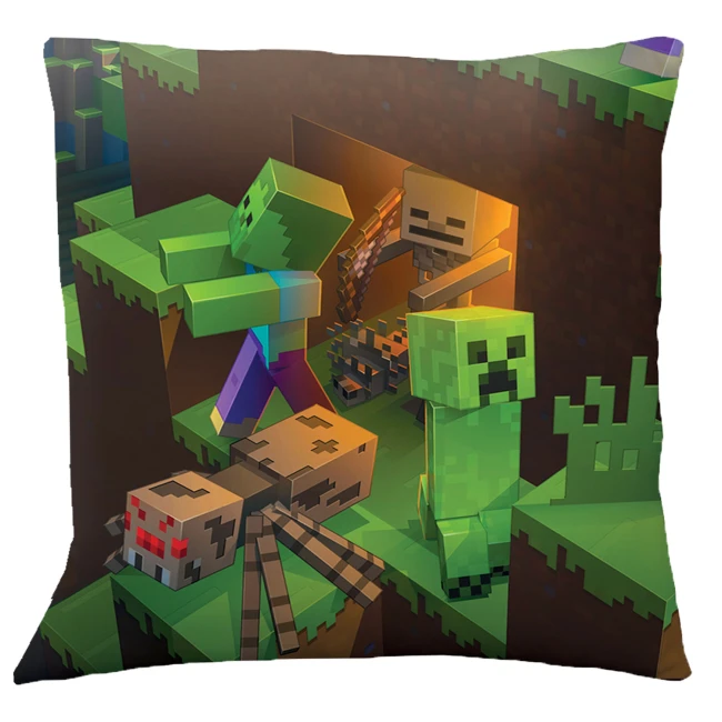Poduszka dziecięca 40x40 Minecraft, zielona, dla dzieci
