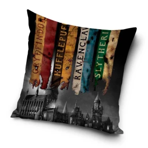 Poszewka valvet 40x40 Harry Potter, czarna, dekoracyjna, dla dzieci