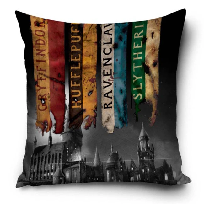 Poszewka valvet 40x40 Harry Potter, czarna, dekoracyjna, dla dzieci