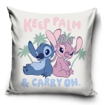 Poszewka valvet 40x40 Lilo & Stitch, niebieska i biała, dekoracyjna, dla dzieci
