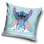 Poszewka valvet 40x40 Lilo & Stitch, niebieska, dekoracyjna, dla dzieci