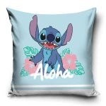 Poszewka valvet 40x40 Lilo & Stitch, niebieska, dekoracyjna, dla dzieci