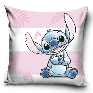 Poszewka valvet 40x40 Lilo & Stitch, różowa, dekoracyjna, dla dzieci
