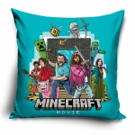 Poszewka valvet 40x40 Minecraft Movie, niebieska, dekoracyjna, dla dzieci