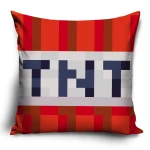 Poszewka valvet 40x40 Minecraft TNT, czerwona i biała, dekoracyjna, dla dzieci