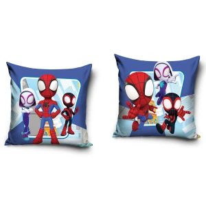 Poszewka valvet 40x40 Spidey, niebieska, dekoracyjna, dla dzieci