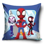 Poszewka valvet 40x40 Spidey, niebieska, dekoracyjna, dla dzieci