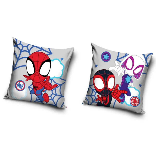 Poszewka valvet 40x40 Spidey, szara, dekoracyjna, dla dzieci