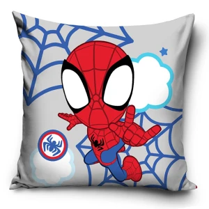 Poszewka valvet 40x40 Spidey, szara, dekoracyjna, dla dzieci
