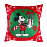 Poszewka valvet 40x40 Myszka Mickey, świąteczna, czerwona, dla dzieci