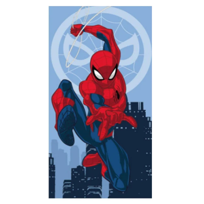 Ręcznik bawełniany dla dzieci 70x140 Spiderman, niebieski młodzieżowy