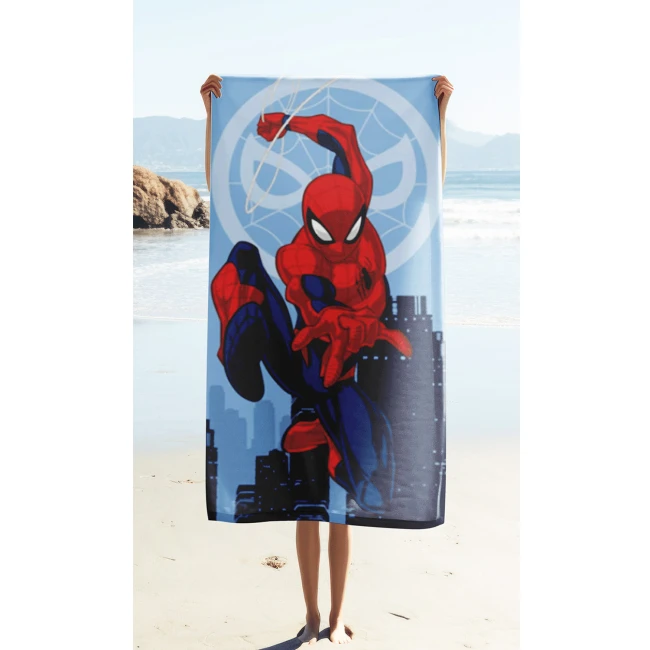 Ręcznik bawełniany dla dzieci 70x140 Spiderman, niebieski młodzieżowy