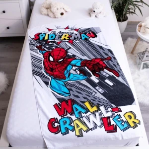 Ręcznik bawełniany dla dzieci 70x140 Spiderman, szary młodzieżowy