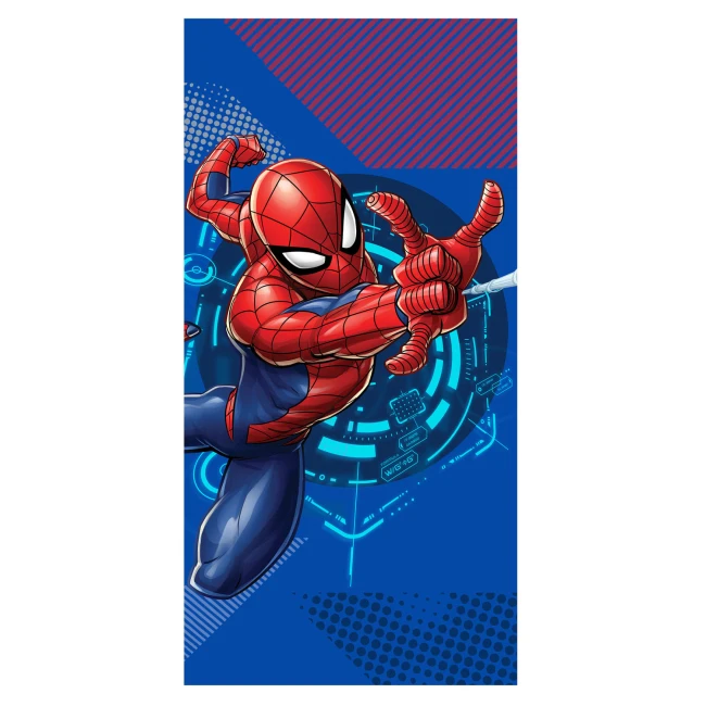 Ręcznik bawełniany dla dzieci 70x140 Spiderman, niebieski młodzieżowy